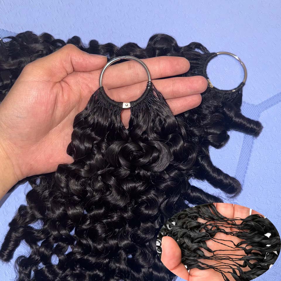 Water Wave Bulk Human Hair For Braiding - 12A Burma Kıvırcık Tüy Kroşe İnsan
