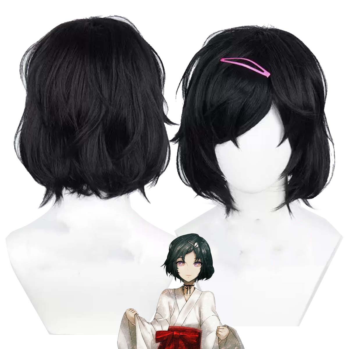 Synthetic Braided Wigs For Black Women - Kadın Anime Steins Gate Cosplay Urushibara