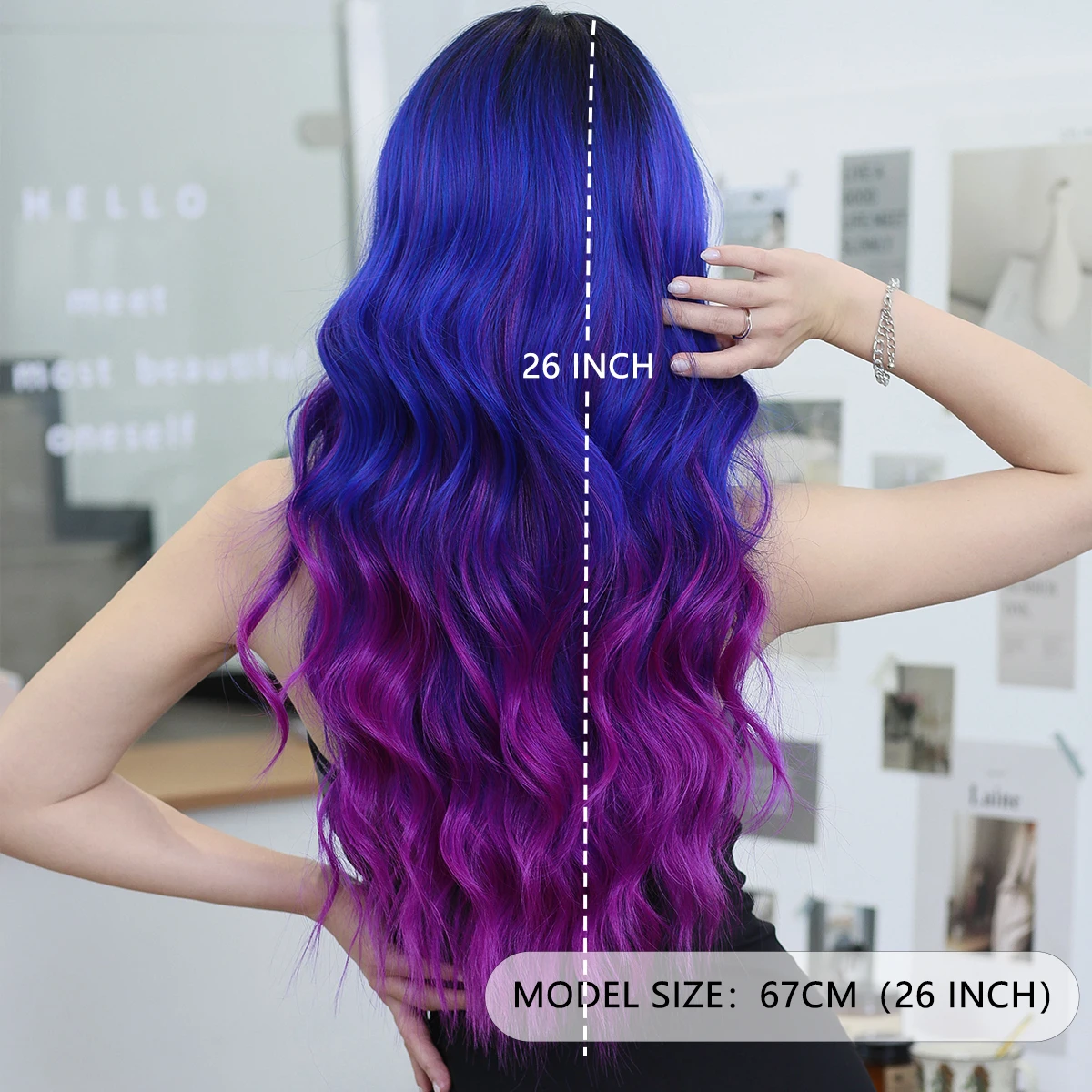HD şeffaf dantel ön peruk mavi - Synthetic Wigs incelemesi ve fiyatı