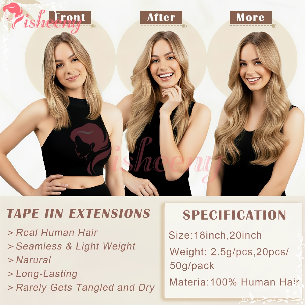 Isheeny Düz, Yapıştırma Şeritl - Invisible Tape In Extensions Real Hair incelemesi ve fiyatı