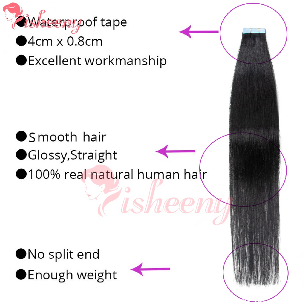 Isheeny Düz, Yapıştırma Şeritl - Invisible Tape In Extensions Real Hair incelemesi ve fiyatı