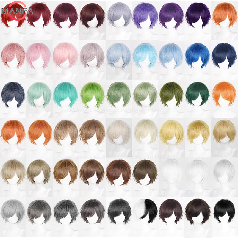Anime 30cm kısa düz Cosplay pe - Synthetic Braided Wigs For Black Women incelemesi ve fiyatı