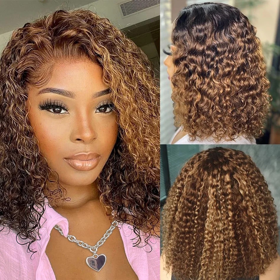 P4/27 Renkli, Kıvırcık, Kısa B - Glueless Wear And Go Human Hair Wig incelemesi ve fiyatı