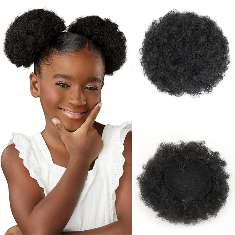 Küçük kızlar çocuklar için sen - Drawstring Afro Curly Puff Ponytail incelemesi ve fiyatı