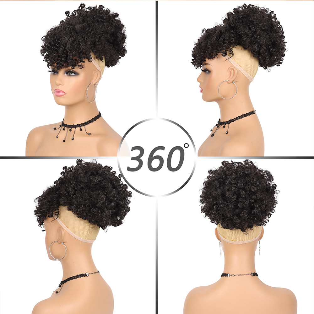 Afro Puf İpli At Kuyruğu Siyah - Drawstring Afro Curly Puff Ponytail incelemesi ve fiyatı